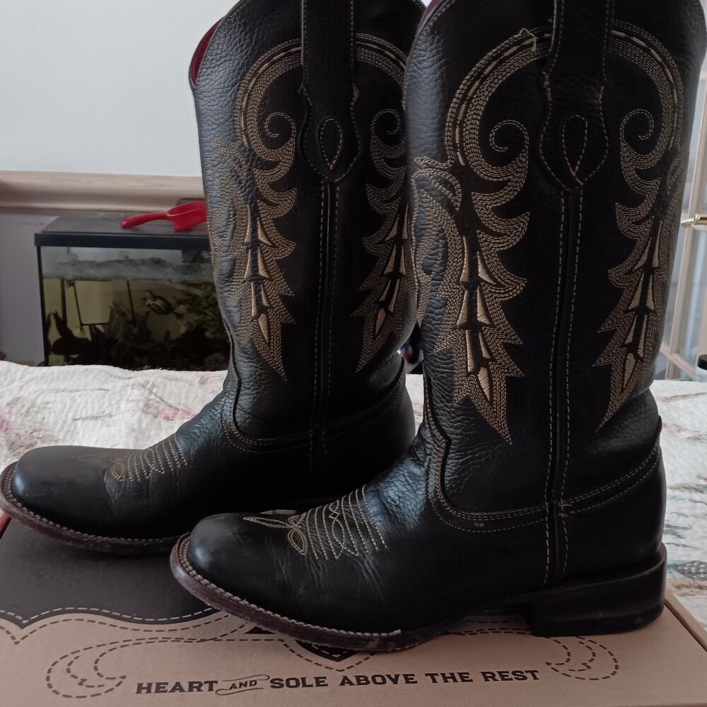 10B Ferrini Blaze Moss Square Toed Boots